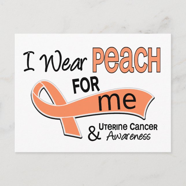 Cartão Postal Eu Visto Peach 42 Me Uterine Cancer (Frente)