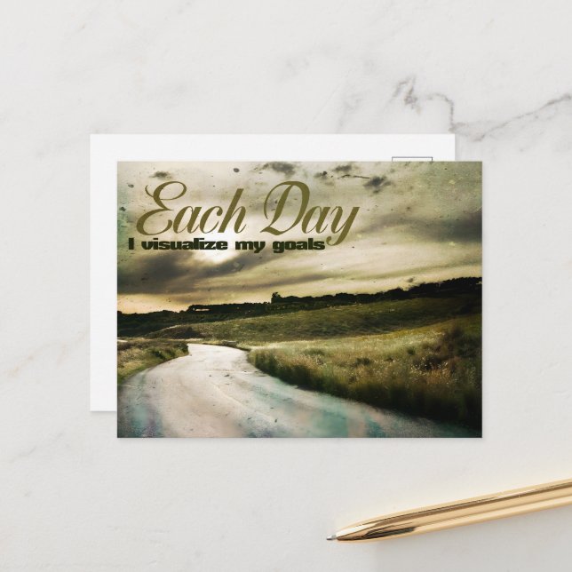 Cartão Postal "Eu visualizo meus objetivos" Afirmação de Motivaç (Frente/Verso In Situ)