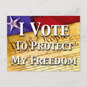 Cartão Postal Eu Voto Para Proteger Minha Liberdade