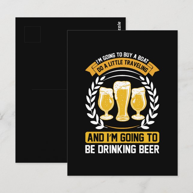 Cartão Postal Eu vou estar bebendo cerveja (Frente/Verso)