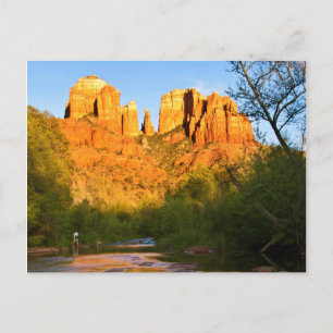 Cartão Postal EUA, Arizona. Cathedral Rock ao pôr do sol