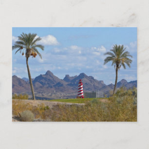 Cartão Postal EUA, Arizona, Lake Havasu City. Farol ao lado