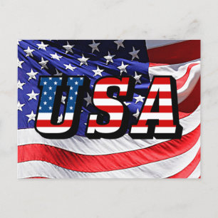 Cartão Postal EUA - Bandeira americana