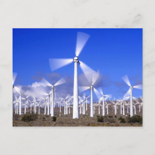 Cartão Postal EUA, Califórnia, Mojave. Vista de uma turbina eóli