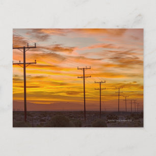 Cartão Postal EUA, Califórnia, Palm Springs, linha de energia às