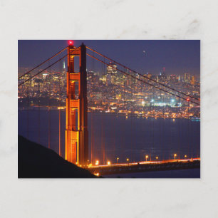 Cartão Postal EUA, Califórnia. Ponte Golden Gate à Noite
