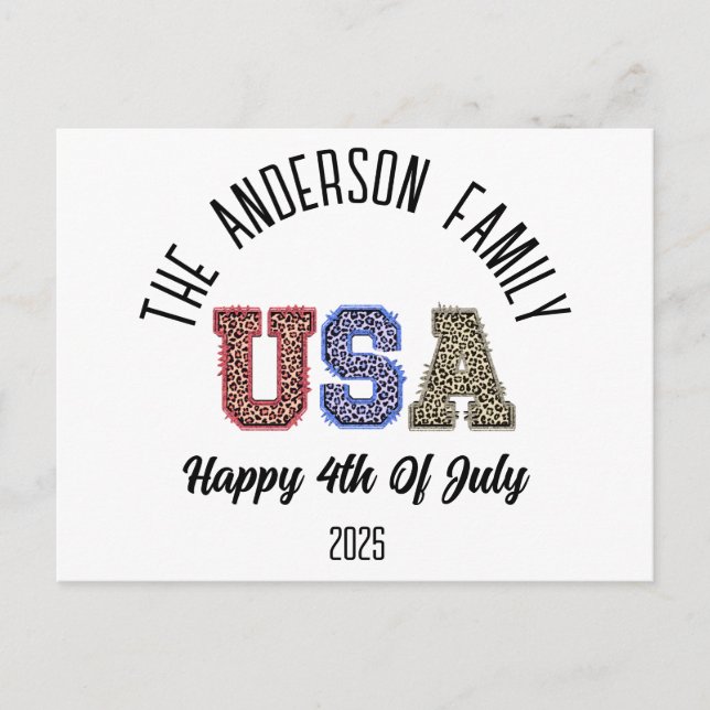 Cartão Postal EUA Cheetah Impressão Personalizado Nome da Reuniã (Frente)
