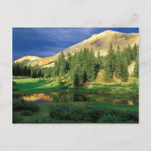 Cartão Postal EUA, Colorado. Montanha Vermelha ao pôr do sol