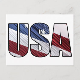 Cartão Postal EUA em Red White e Blue American Patriotic Flag