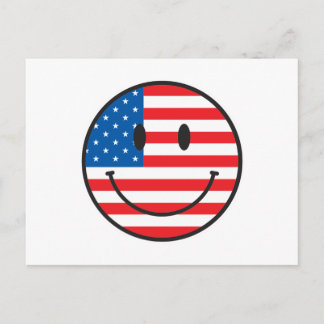 Cartão Postal EUA Flag Happy Face