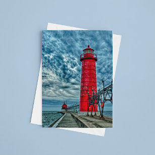 Cartão Postal EUA, Grand Haven, Michigan, farol