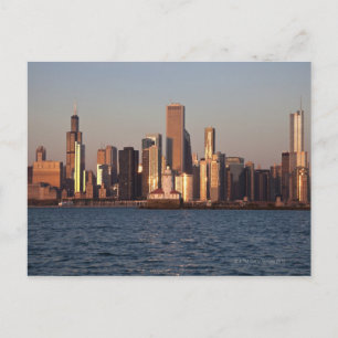 Cartão Postal EUA, Illinois, Chicago, linha do horizonte sobre o