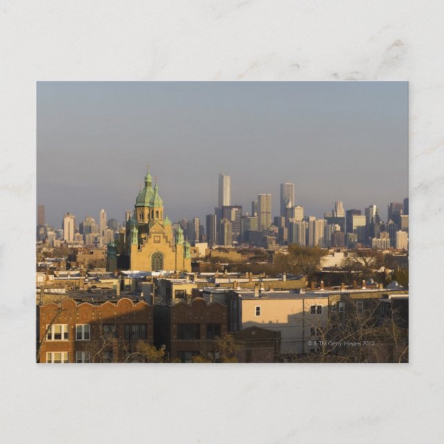 Cartão Postal EUA, Illinois, horizonte de Chicago (Frente)