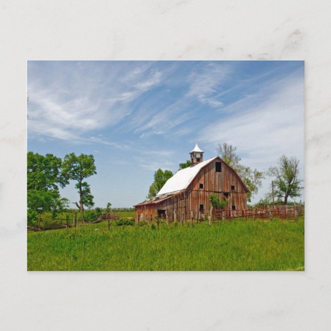 Cartão Postal EUA, Kansas. Red Barn Antigo (Frente)