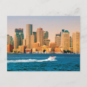 Cartão Postal EUA, Massachusetts. Panorama da Orla de Boston