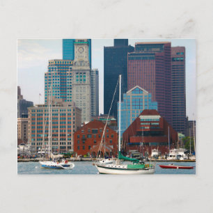 Cartão Postal EUA, Massachusetts. Vista panorâmica da orla de Bo