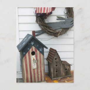 Cartão Postal EUA, Missouri, Herman: Casas de pássaros patriótic