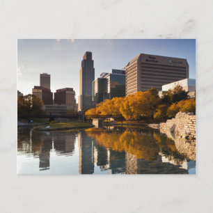 Cartão Postal EUA, Nebraska, Omaha, Gene Leahy Mall, Skyline