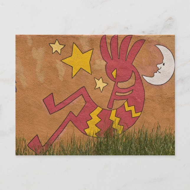 Cartão Postal EUA, Novo México, Papais noeis Fe. Muro de parede  (Frente)