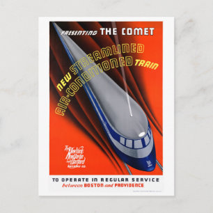 Cartão Postal EUA O Comet Viagens vintage Restore