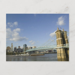 Cartão Postal EUA, Ohio, Cincinnati: Roebling Suspensão 2