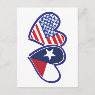 Cartão Postal EUA-Texas-Bandeira-Coração
