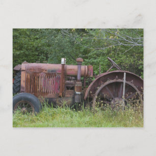 Cartão Postal EUA, Vermont, MANCHESTER: Trator de Fazenda antigo