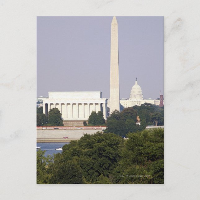 Cartão Postal EUA, Washington DC, Washington Monument e EUA (Frente)