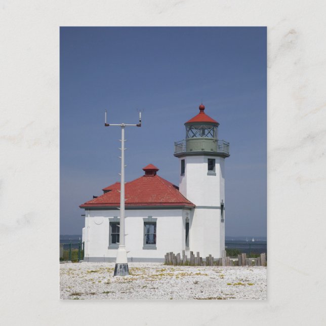 Cartão Postal EUA, Washington, Seattle, Farol Alki Point, (Frente)