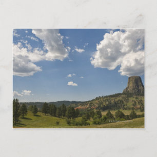 Cartão Postal EUA, Wyoming, Nuvens sobre Torre do Diabo