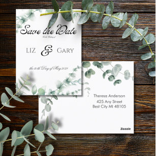 Cartão Postal Eucalipto Verdejante Casamento Elegante Salve a Da