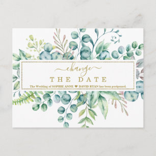 Cartão Postal Eucalyptus Floral Deixa O Casamento Mudar A Data