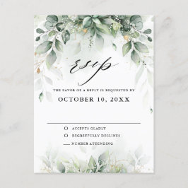 Cartão Postal Eucalyptus Greenery Gum Botanical Wedding RSVP