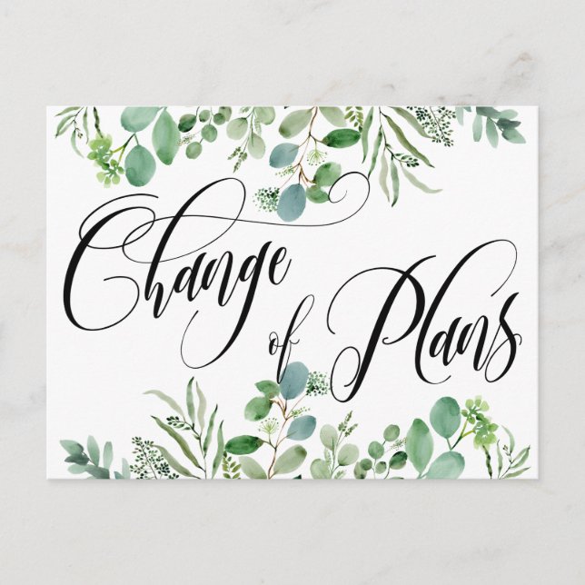 Cartão Postal Eucalyptus Mudança de Planos Adiada Casamento (Frente)