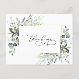 Cartão Postal Eucalyptus Watercolor Elegante Simples