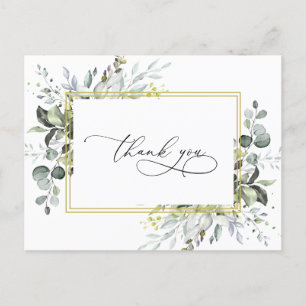 Cartão Postal Eucalyptus Watercolor Elegante Simples