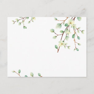 Cartão Postal Eucalyptus Watercolor Verde Pálido