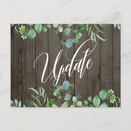 Cartão Postal Eucalyptus & Wood Adiou Anúncio de Casamento