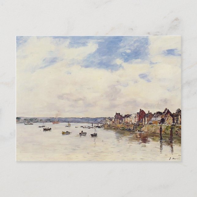 Cartão Postal Eugene Boudin - As Rochas em Santo-Vaast-la-Hougue (Frente)