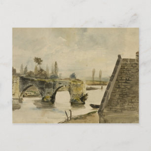 Cartão Postal Eugene Delacroix - A Velha Ponte de Nantes