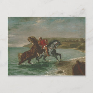 Cartão Postal Eugene Delacroix Cavalos Saindo do Mar