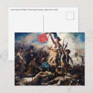 Cartão Postal Eugene Delacroix - Liberdade Liderando o Povo