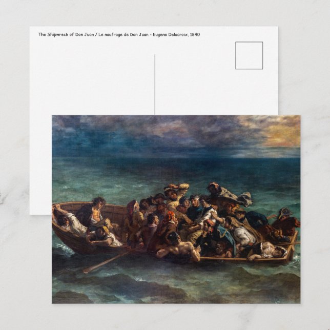 Cartão Postal Eugene Delacroix - O naufrágio de Don Juan (Frente/Verso)
