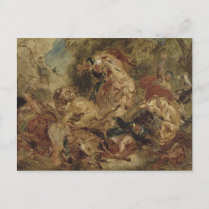 Cartão Postal Eugene Delacroix - The Lion Hunt