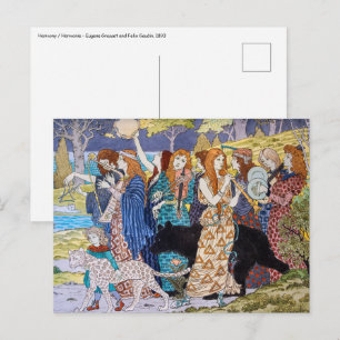 Cartão Postal Eugene Grasset, Felix Gaudin - Harmony