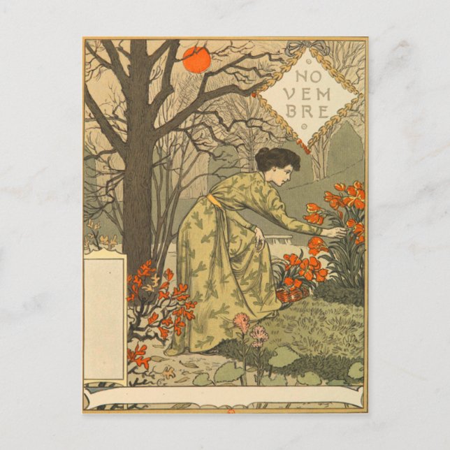 Cartão Postal Eugène Grasset novembre (Frente)