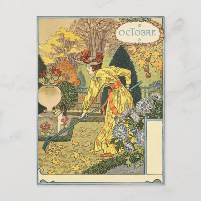 Cartão Postal Eugène Grasset octobre (Frente)