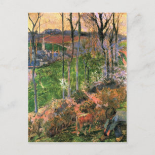 Cartão Postal Eugène Henri Paul Gauguin - Pequeno Wooden Sh