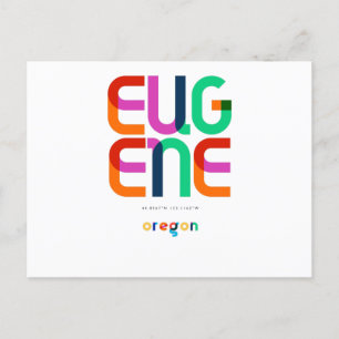 Cartão Postal Eugene Oregon Meio do Século, Arte Pop,