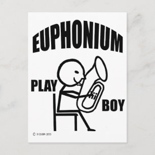 Cartão Postal Euphonium Play Boy